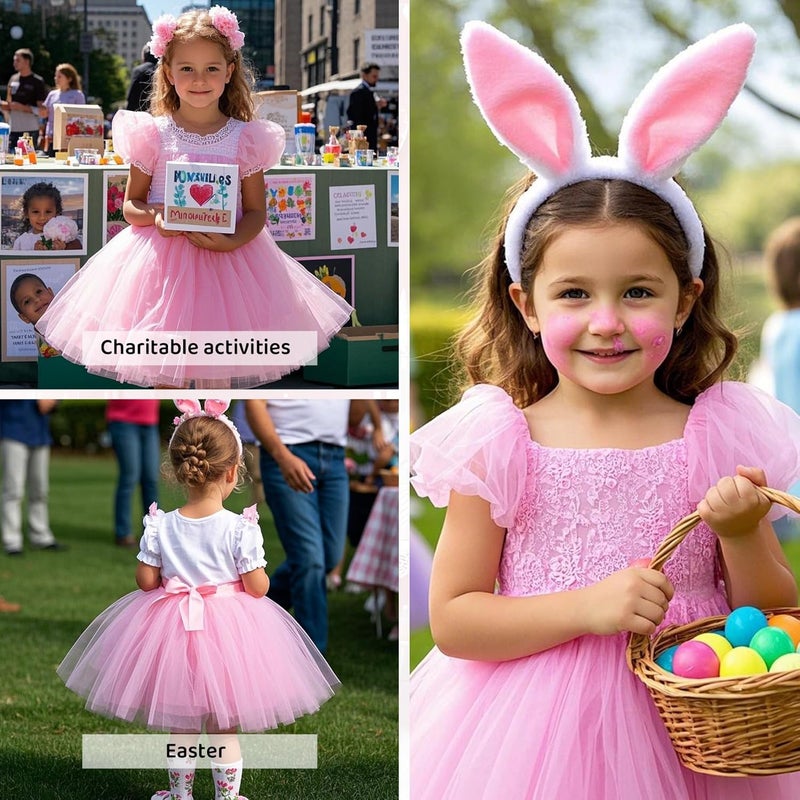 Zando Tutu for Toddler Girls Kids 4 Layers 2-8 Years Halloween Princess Dress up Soft Puffy Tulle Birthday Dance Skirt - Image 4